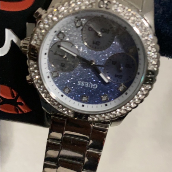 Womens Guess Ice Blue Crystals Watch - Picture 8 of 9